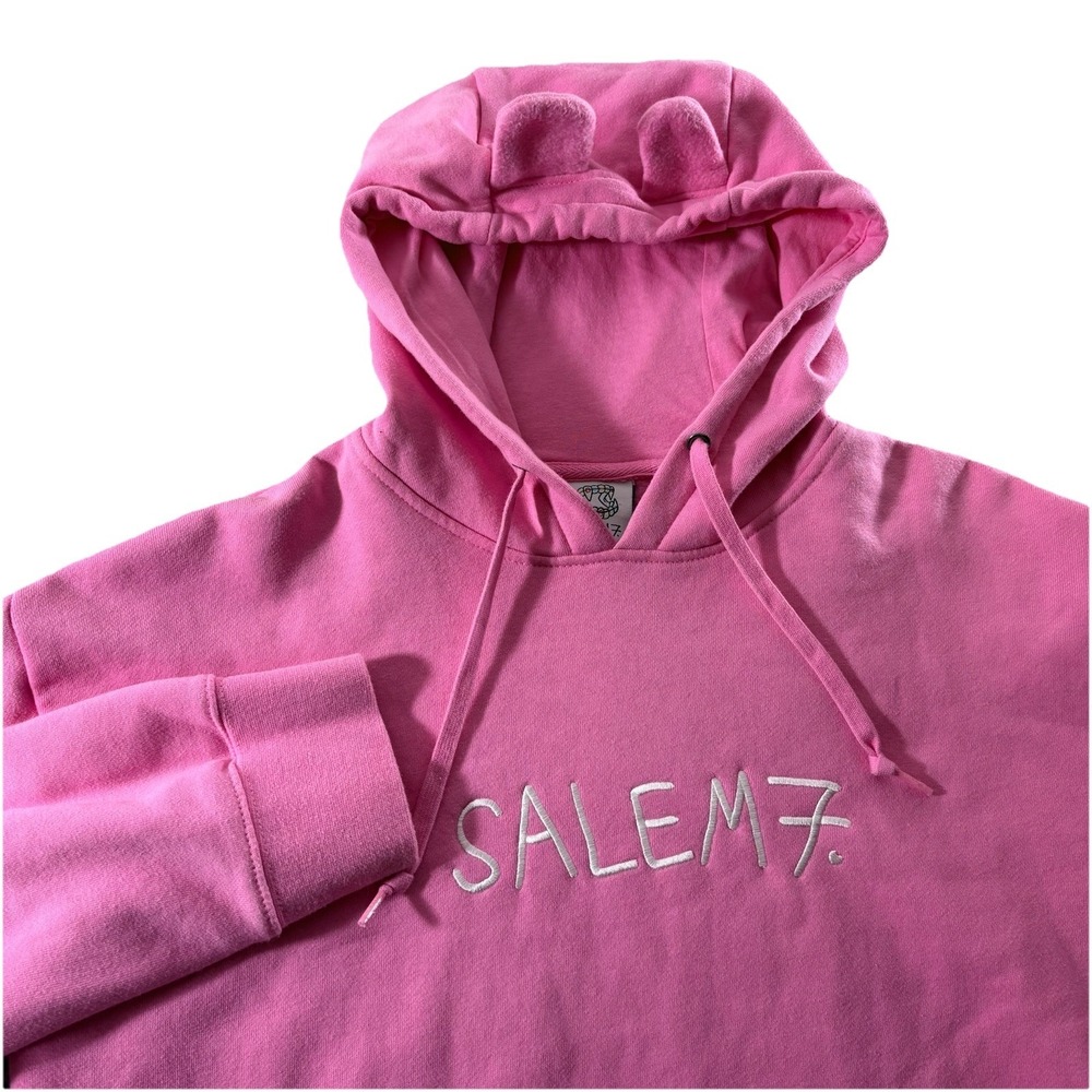 Salem7 Hoodie‎ Womens Pink Graphic Pullover Medium Cute Casual Streetwear